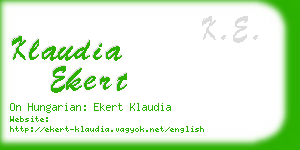 klaudia ekert business card